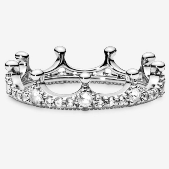 Authentic Pandora Clear Sparkling Crown Ring - Picture 1 of 5
